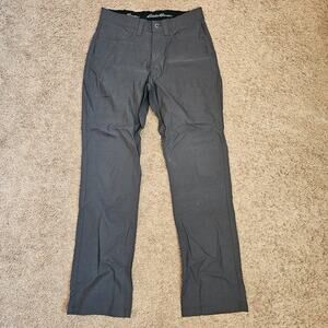Eddie Bauer Mens Travex Hiking Pants Tag 32 x 32 Act 31x31 Black Stretch Nylon